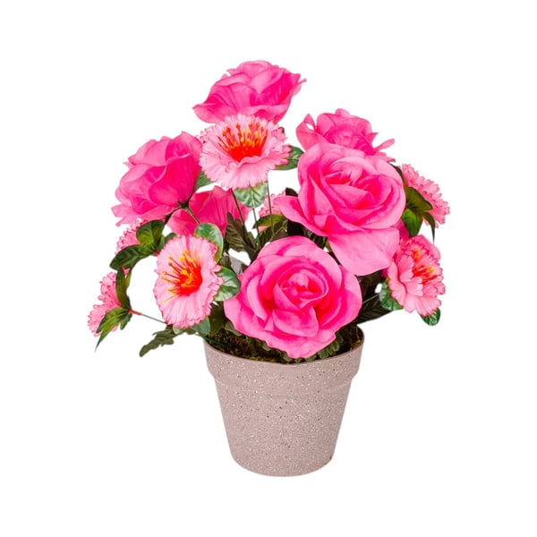 VASO DECORATIVO INT. ROSA E CRAVO 40 CM 