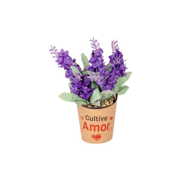 VASO DECORATIVO INT. LAVANDA 13 CM 