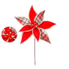 HASTE FLOR NATAL 40 CM POINSÉTIA XADREZ MIOLO SEMENTES
