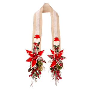 ESCAPULÁRIO / GUIRLANDA NATAL 1,60 M FLOR XADREZ COM PAPAI NOEL