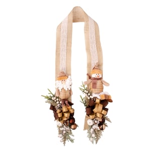ESCAPULÁRIO / GUIRLANDA NATAL 1,60 M PAPAI NOEL COM LAÇO MARROM