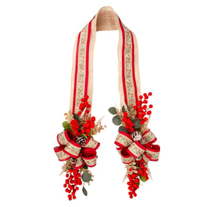 ESCAPULÁRIO / GUIRLANDA 1,80 M NATAL SEMENTES AVELUDADAS
