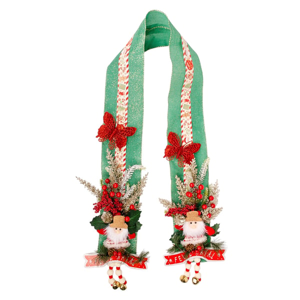 ESCAPULÁRIO / GUIRLANDA NATAL 1,80 M FITA VERDE PAPAI NOEL FELIZ NATAL