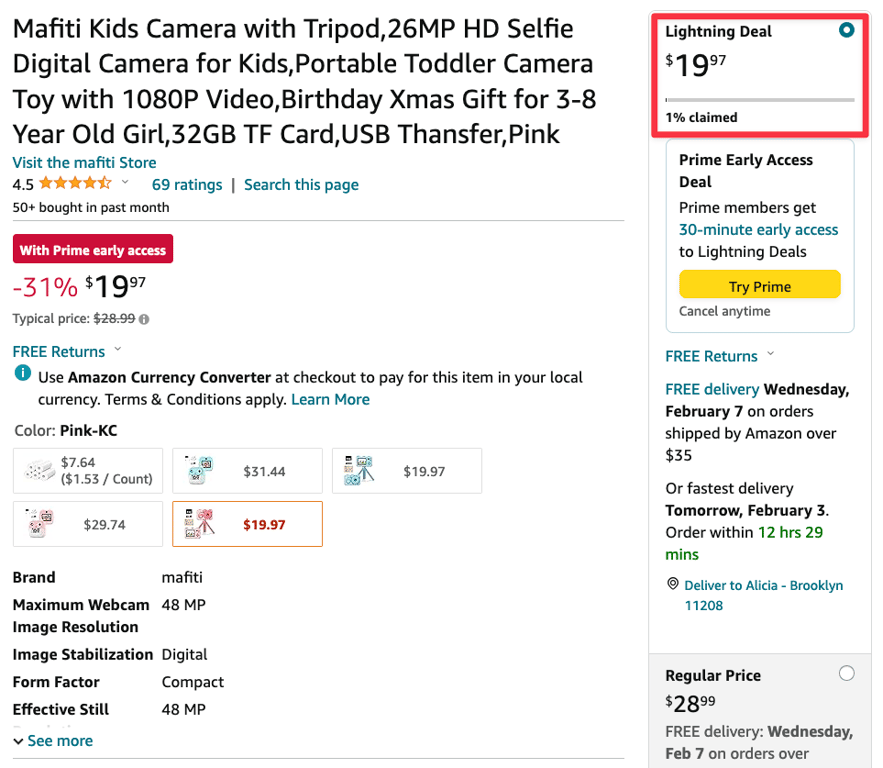 Product Lightning Deal on Desktop
