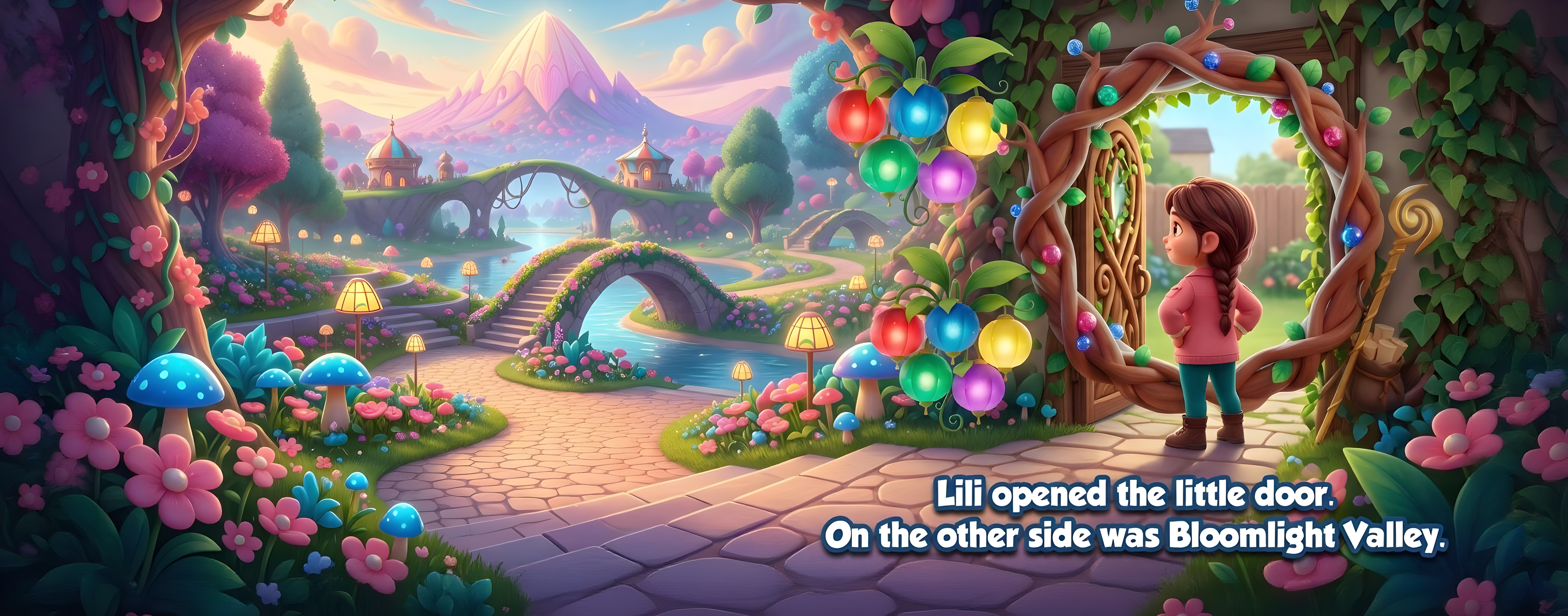 The Secret Door to Bloomlight Valley pages 3-4