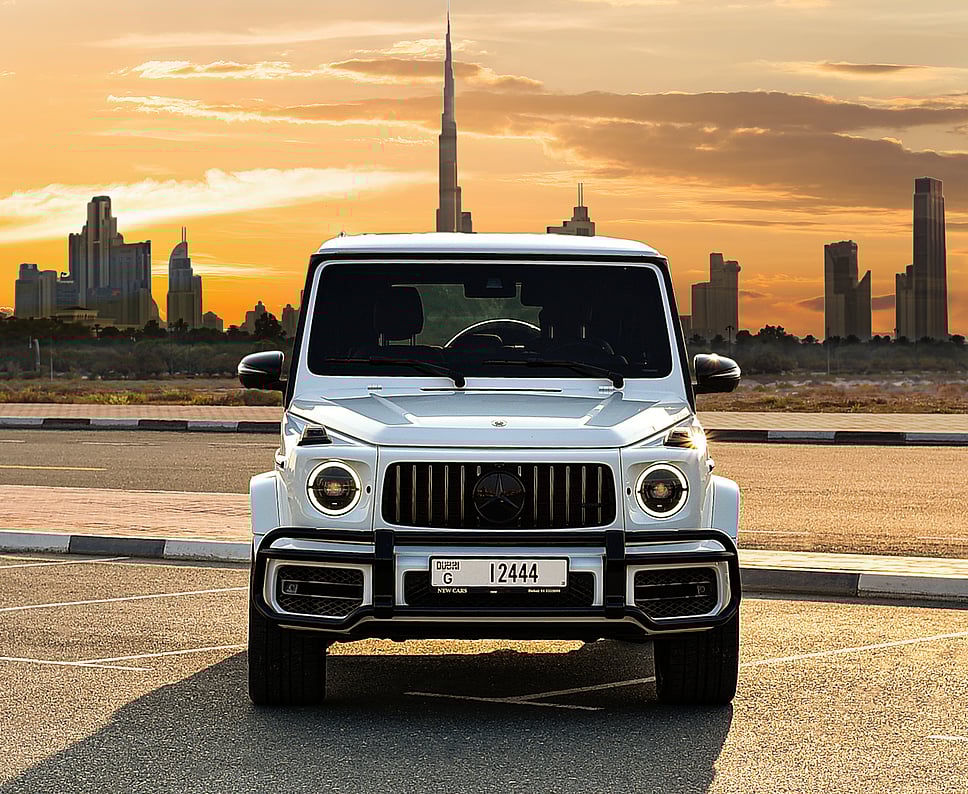 Rent Mercedes Benz G63 AMG White in Dubai 