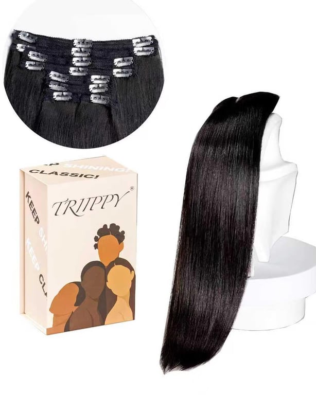 Triippy 18 Inch Straight Clip-In Extensions