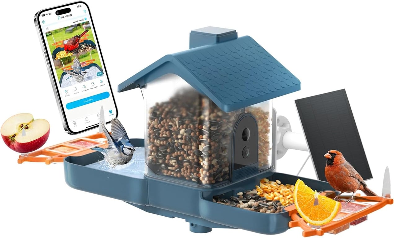 NAVFS Solar Bird Feeder & Bath