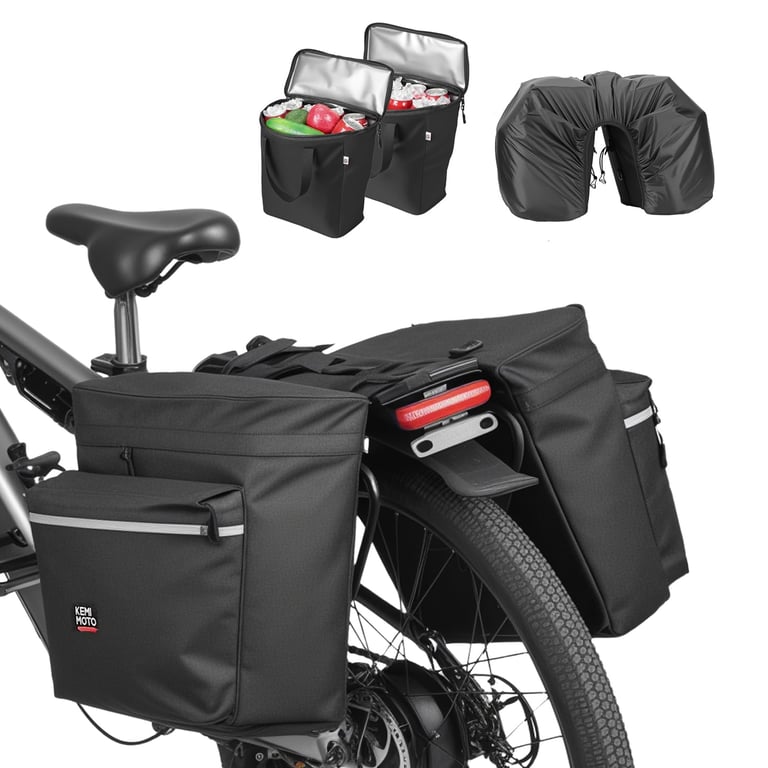 Kemimoto 34L Bike Panniers with Cooler Pack