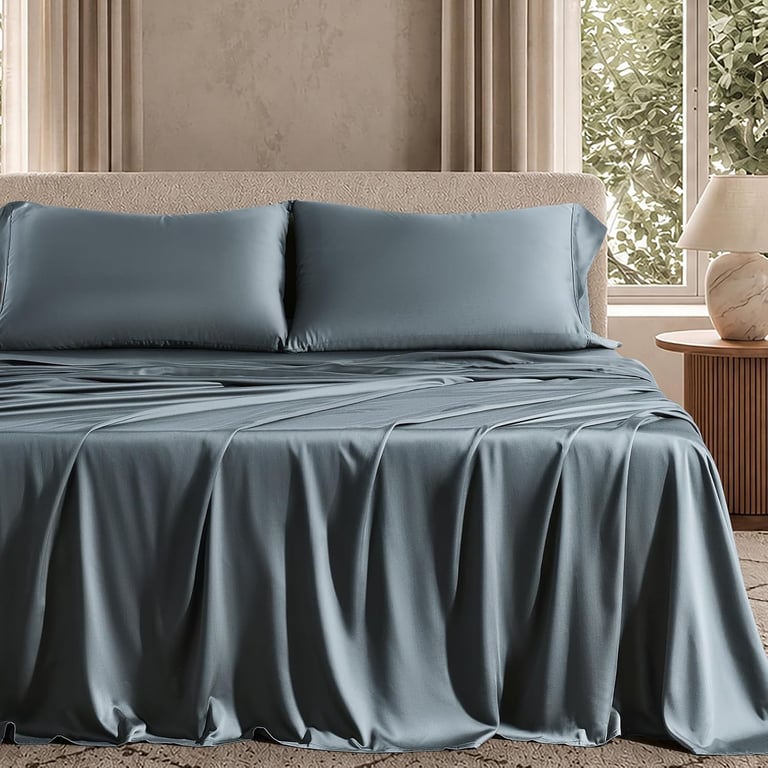 EverGrace Tencel™ Sheet Set, Breathable & Cooling, Queen, Stormy Blue
