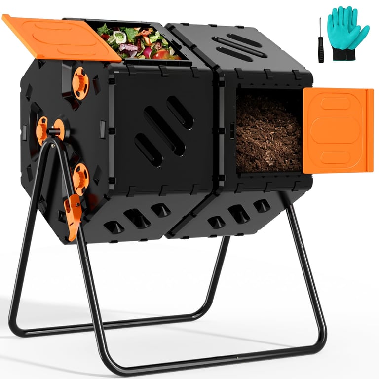 Cozurra 45 Gallon Dual‑Chamber Compost Tumbler