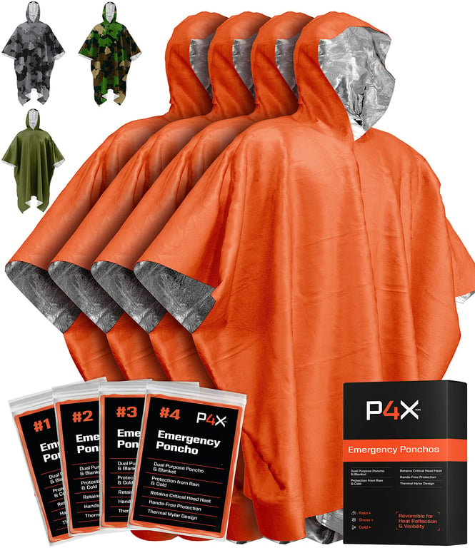 PREPARED4X Emergency Mylar Poncho