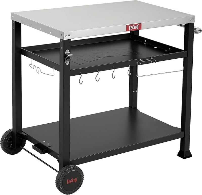 Feasto 3‑Shelf Pizza Oven Table