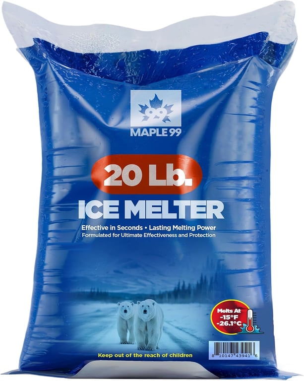 Ice Melt Safer for Concrete, 20 lb Bag Snow Salt, Sidewalk & Driveway Salt