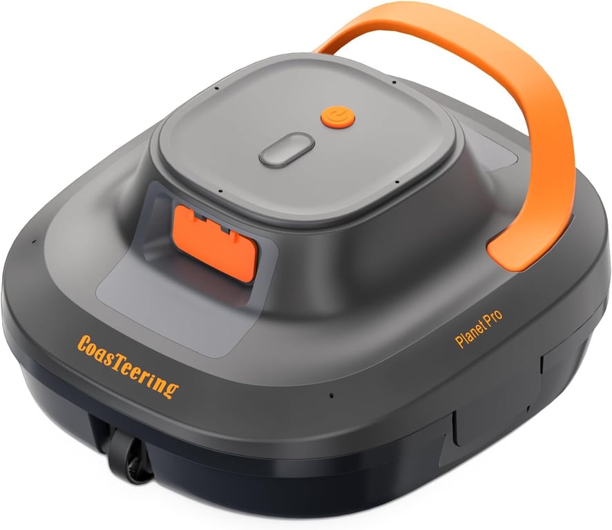 Cordless Robotic Pool Cleaner with Dual Brushless Motors, Up to 200-Min Runtime, Automatic Pool Vacuum for Above Ground Pools & Flat-Bottom Inground Pools up to 1219 Sq. Ft, Deep Grey
