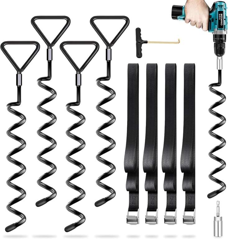 Payivsve Screw‑in Trampoline Anchors