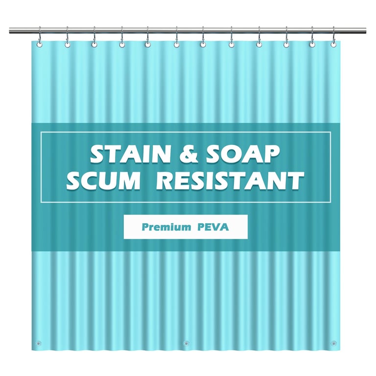 EHZNZIE Aqua Shower Curtain Liner