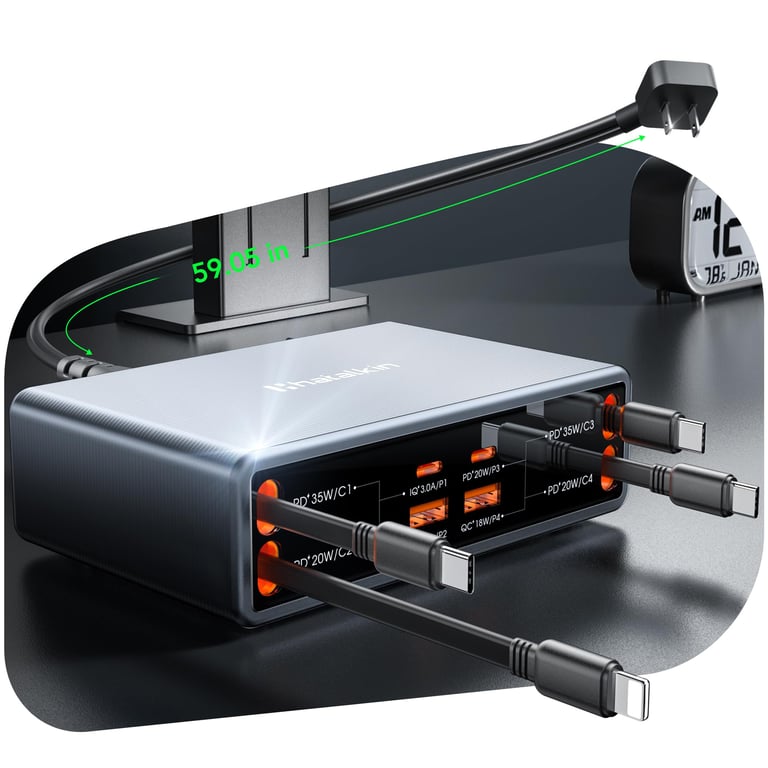 HATALKIN 8-in-1 Retractable Charger
