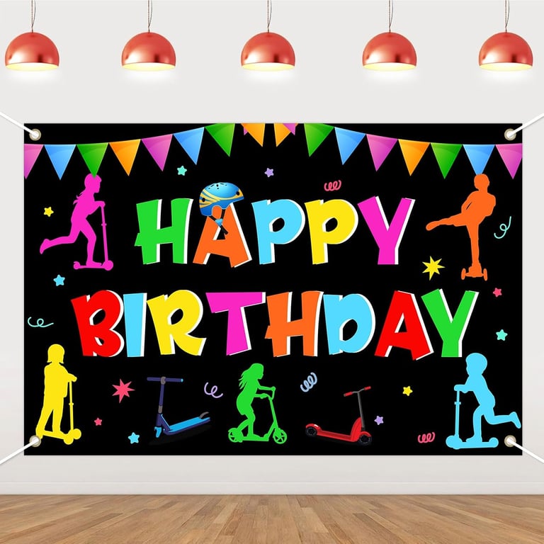 Scooter Birthday Backdrop