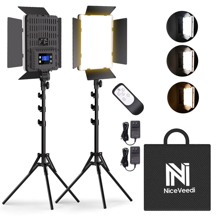 NiceVeedi Bi‑Color Studio Light Kit