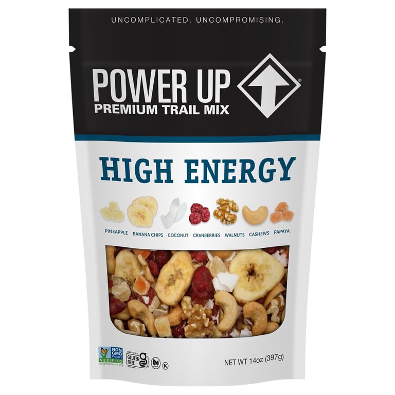 Power Up Premium Trail Mix - High Energy Trail Mix 14oz, Gluten Free, Vegan, Non-GMO