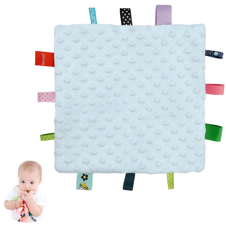 HECCEI Blue Sensory Tag Blanket