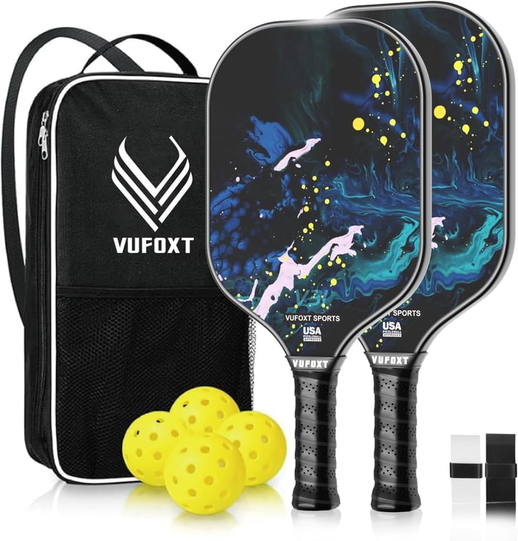 VUFOXT Carbon Fiber Pickleball Paddle Set