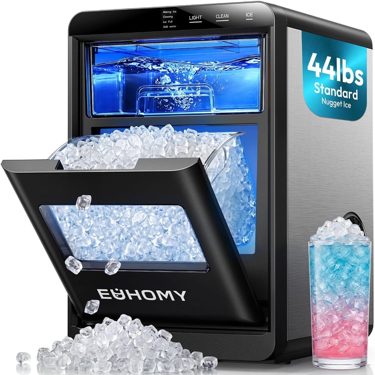 EUHOMY Nugget Ice Maker 44lb