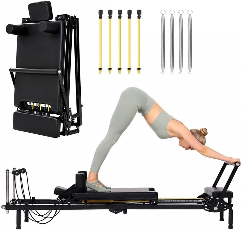 Pilates Reformer for Home Use, Dual Resistance System for All Level