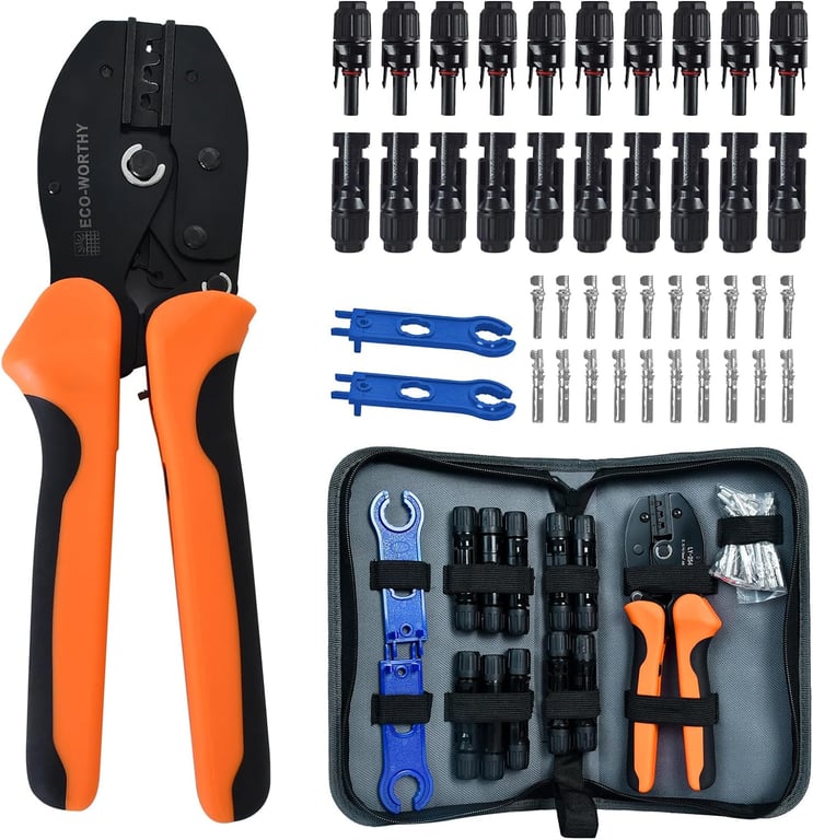 ECO-WORTHY Solar Crimper Tool Kit 13PCS with Crimper, Connectors,Spanner