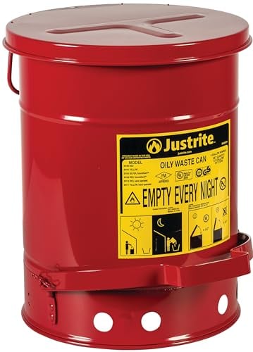 Justrite 6‑Gallon Oily Waste Can