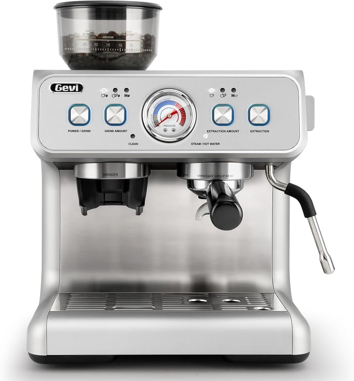 Gevi Dual Boiler Espresso Machine With Built‑In Burr Grinder