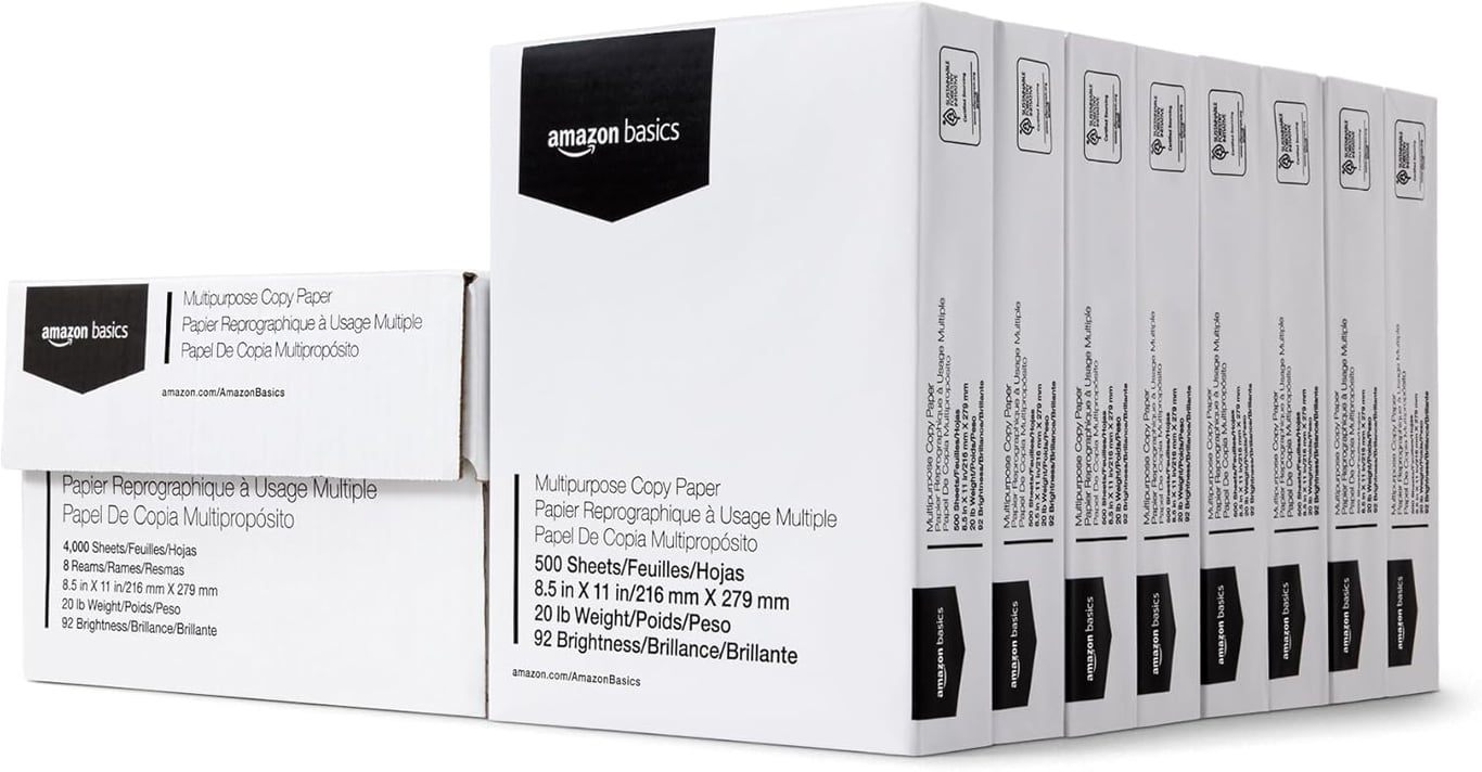 Amazon Basics Copy Paper 8 Reams