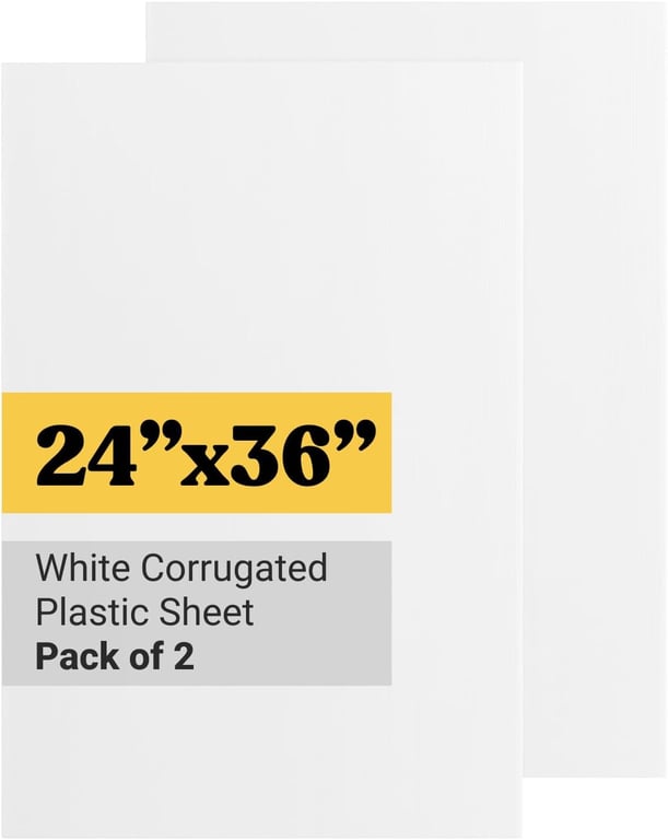T-Sign Corrugated Plastic Board 2PK - 24x36 Indoor Outdoor 4mm Coroplast