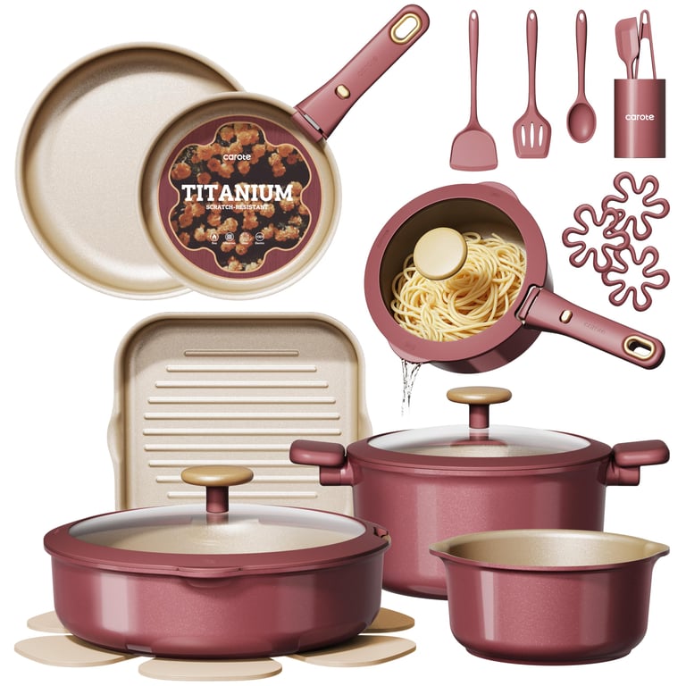 CAROTE 26-Piece Nonstick Cookware Set