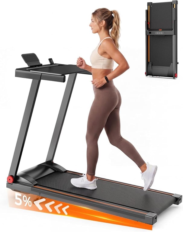 Walking Pad Treadmill with Incline, 3.0HP Quiet Motor, Folding Portable Design, 300LB Capacity, Handle Bar, Remote Control & LED Display for Home and Under Desk