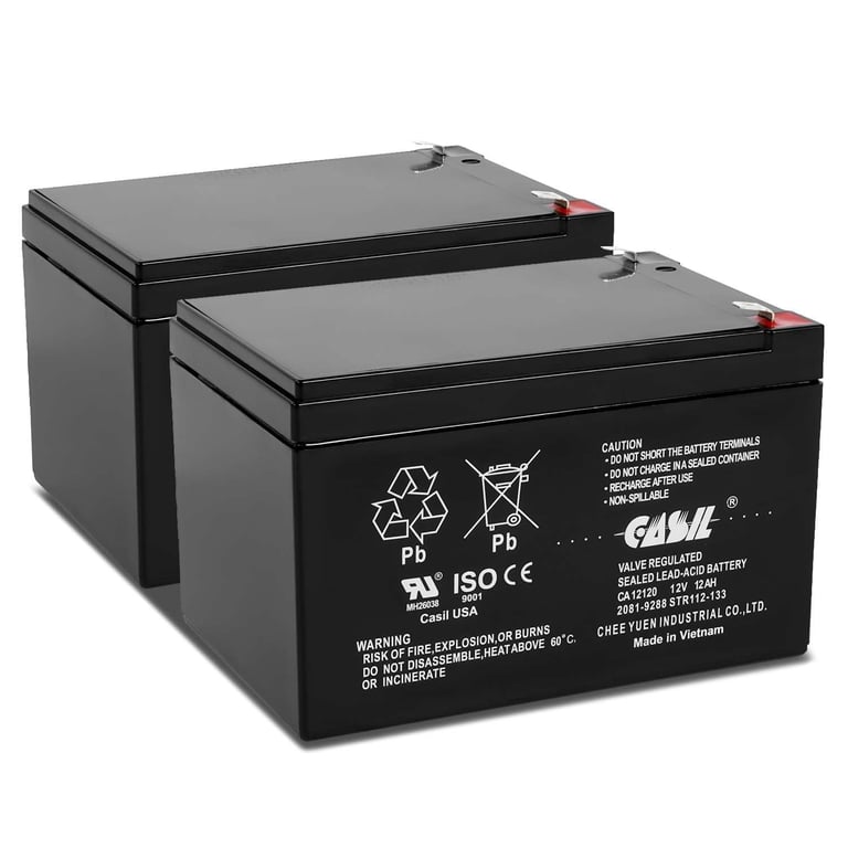 Casil 12V 12Ah Battery 2-Pack