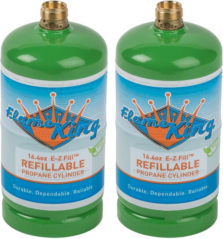 Flame King 1 lb Refillable Propane Tank 2-Pack