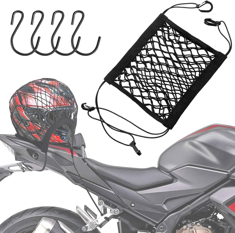 SARDVISA Motorcycle Cargo Net, 10x11-Inch Double Layer Bungee Net