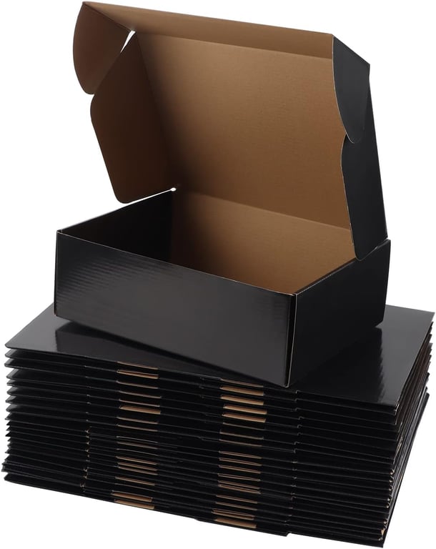 Hoikwo Medium Shipping Boxes for Mailing Shipping Packaging, Corrugated Cardboard Boxes for Packaging Small Business, (Black, 12x9x4-20 Pack) | for Mailing Shipping Packaging, Corrugated Cardboard Boxes for Packaging Small Business, (Black, 12x9x4-20 Pack)