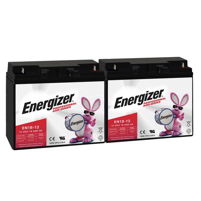 Energizer 12V 18Ah Rechargeable Battery (2‑Pack)