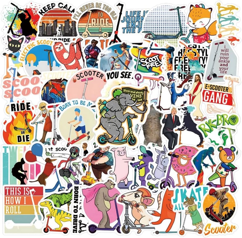 Scooter Stickers 60-Pack