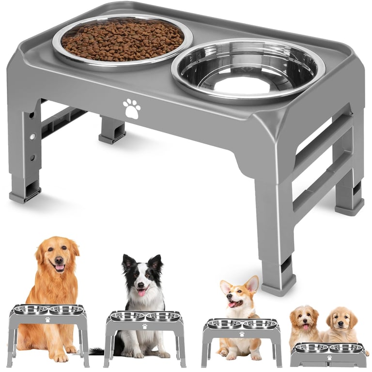 AIRMX Adjustable Elevated Dog Bowl Stand