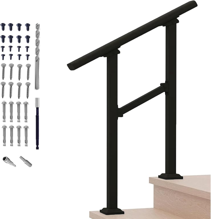 Metty Metal 2‑Step Stair Railing Kit