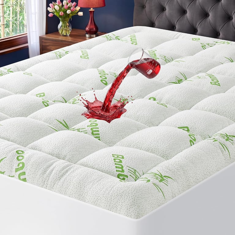 MASVIS Waterproof Bamboo Mattress Topper