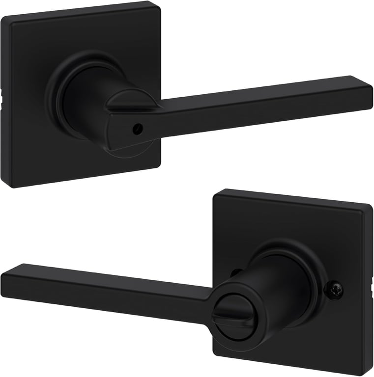 Kwikset Casey Privacy Door Lever – Matte Black