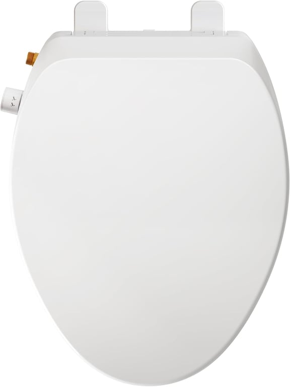 Elongated Bidet Toilet Seat – Non-Electric, Slow-Close Lid, Adjustable Water Pressure, Self-Cleaning Dual Nozzles for Frontal & Rear Wash, Leak-Resistant Brass Inlet, Easy Installation (Elongated)