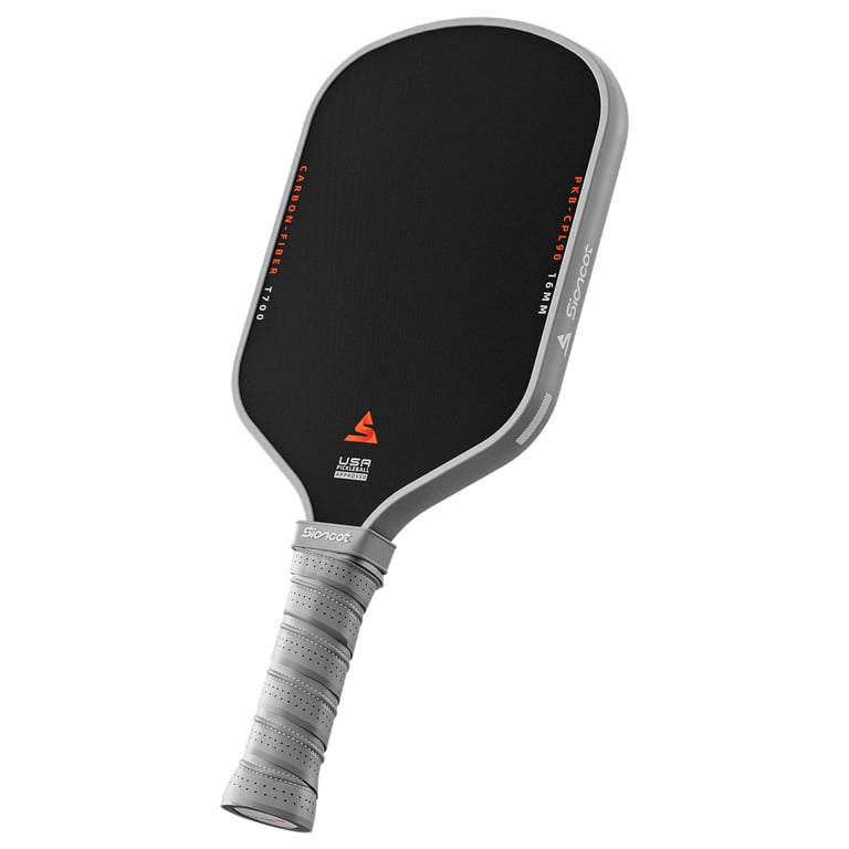 Thermoformed Carbon Fiber Pickleball Paddle - Textured Grip, Larger Sweet Spots for Max Spin, Control & Power - 16mm Polypropylene Honeycomb Core for All Skill Levels, 8.0 oz