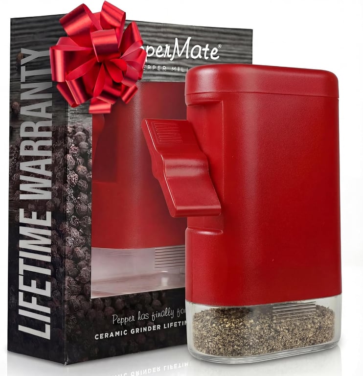 Pepper Grinder, Mill, Ceramic Manual Adjustable Refillable - PepperMate