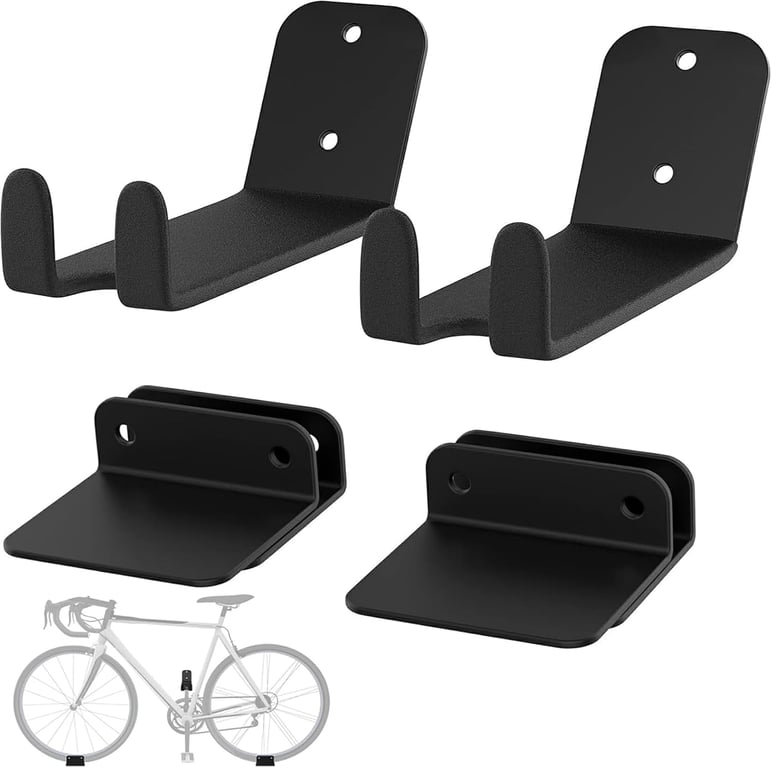 TORACK Wall-mounted Bike Pedal Hanger, Garage Wall Horizontal Bike Rack | Heavy Duty, Bike Display Stand for Wall, Holds up to 70 lbs, Pack of 2